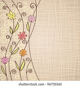 Background with flowers. Vector illustration.