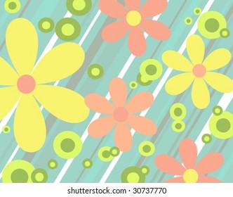Background with flowers. Vectors illustration