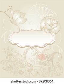 Background with flowers vintage style