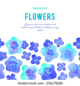 Background with flowers. Watercolor violets. Vector illustration.