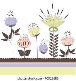 Background with flowers for you. Vector illustration