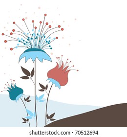 Background with flowers for you. Vector illustration