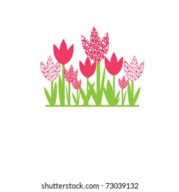 Background with flowers for you. Vector illustration