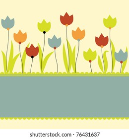 Background with flowers for you. Vector illustration