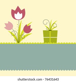 Background with flowers for you. Vector illustration