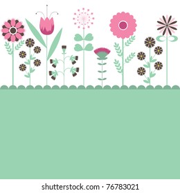Background with flowers for you. Vector illustration
