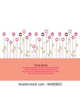 Background with flowers-hearts