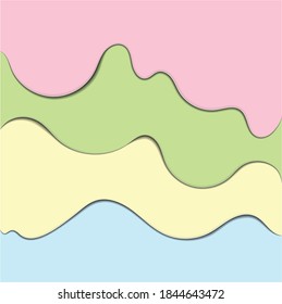background with flowing paint, cut paper