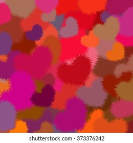 Background with Fluffy Hearts.