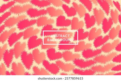 Background of fluffy hearts in vector.