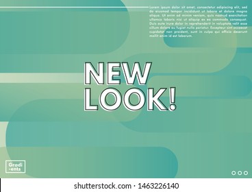 Background fluid set with radial circles. Geometric shapes on gradient background. Modern hipster template for poster, cover, banner, flyer, report, brochure. Minimal holographic fluid in neon colors.