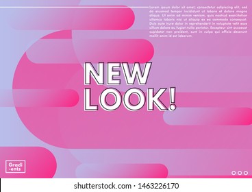 Background fluid set with radial circles. Geometric shapes on gradient background. Modern hipster template for poster, cover, banner, flyer, report, brochure. Minimal holographic fluid in neon colors.
