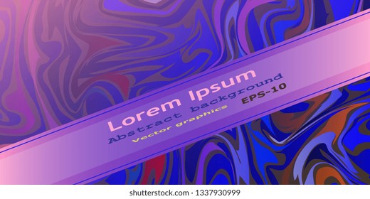 Background for flyers and banners. Business card. Reddish blue curls. Modern Vector Graphics