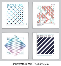 Background for a flyers with geometric patterns. Vector geometric patterns abstract backgrounds set. Abstract striped textured geometric designs.
