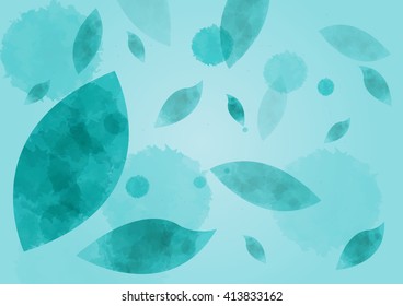 Background from flying blue leaves