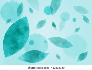 Background from flying blue leaves