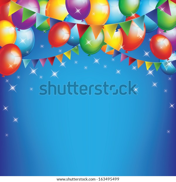 Background Flying Colorful Balloons Vector Illustration Stock Vector ...