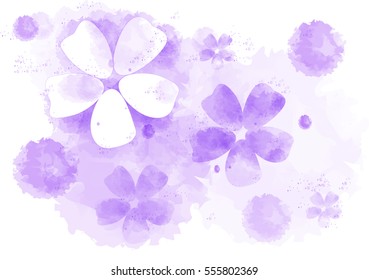 Background from flying pink flowers