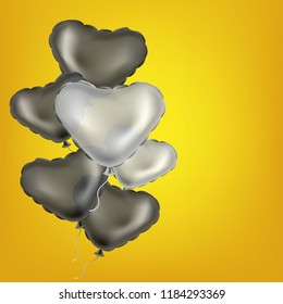 Background with flying realistic balloons