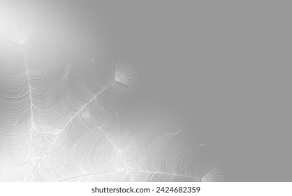  Fondo de plumas de ganso o cisne de vector realista volador. Relleno de plumas ecológicas para almohadas, mantas o chaquetas. Diseño de concepto vectorial.