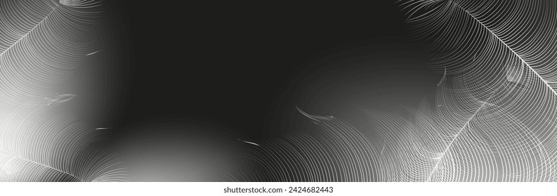 Background of flying realistic vector  goose or swan white feathers.Ecological feather filler for pillows, blankets or jackets.Vector concept design.