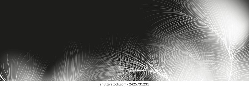 Hintergrund der fliegenden realistischen Vektor Gans oder Schwan weißen Federn.Ökologische Feder Füller für Kissen, Decken oder Jacken.Vektor-Konzept-Design.