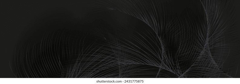 Background of flying realistic vector  goose or swan black feathers.Ecological feather filler for pillows, blankets or jackets.Vector concept design.