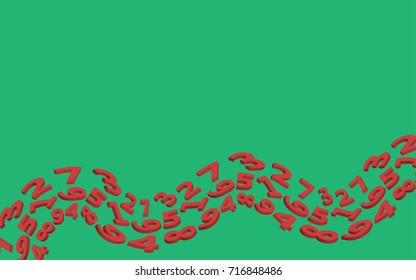 Background flying red numbers, vector