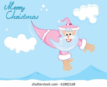 background with flying santa claus