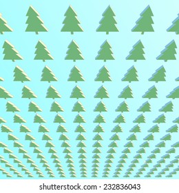 Background of flying trees. Retro style.