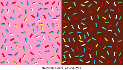 background food sweet art illustration pink and brown, cute graphic effect advertising.