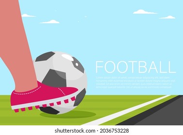 Hintergrund des Fußballstadions, Vektorgrafik zur flachen Gestaltung.