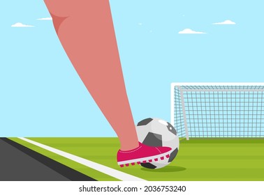 Background of football stadium vector flat design illustration.
