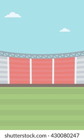 Background of football stadium vector flat design illustration. Vertical layout.
