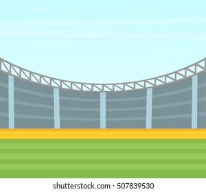 Background of football stadium vector flat design illustration.