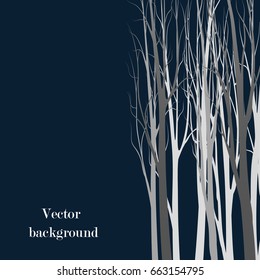 Background with forest, trees silhouette. Vector illustration.