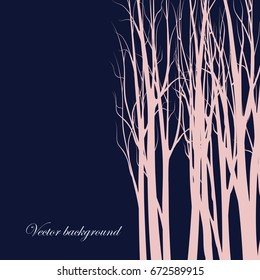 Background with forest, trees silhouette. Vector illustration.