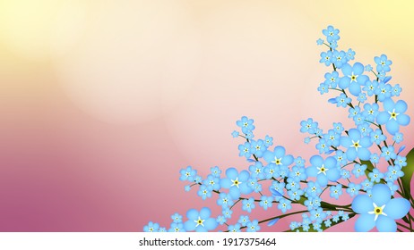 el fondo me olvida no azul floral con la luz bokeh Presentación Empresarial Plantilla Vector Utilizada Para Decoración, Diseño Publicitario, Sitio Web O Publicación, Cartel Y Cartel, Cubierta Y Folleto
