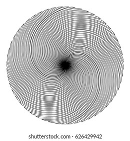 Background in the form of a black ball of rays spirally twisted against a white background
