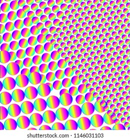 background in the form of circles of different diameters in black and white and color scale