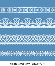 Background is in the form of lace with decorative flowers and leaves