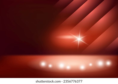 background in the form of a red stage with illumination