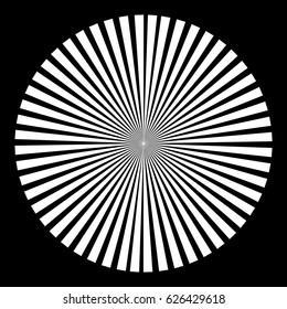 Background in the form of a white sphere of rays on a black background