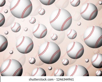 Background formed by baseball balls. Vector illustration.