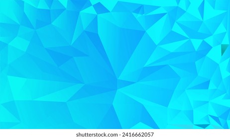 The background is formed from a combination of many triangles arranged irregularly to form a 3D pattern, cyan color, low poly, web design, wallpaper, banner, web page, book cover, fla