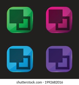 Background four color glass button icon