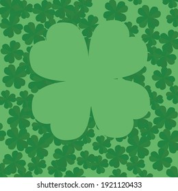 background of four leaf clover on background of small clovers