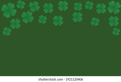 background of four leaf clovers on green background