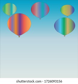Background or frame with air balloons in the sky.