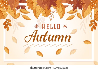 Background frame autumn leaf fall design